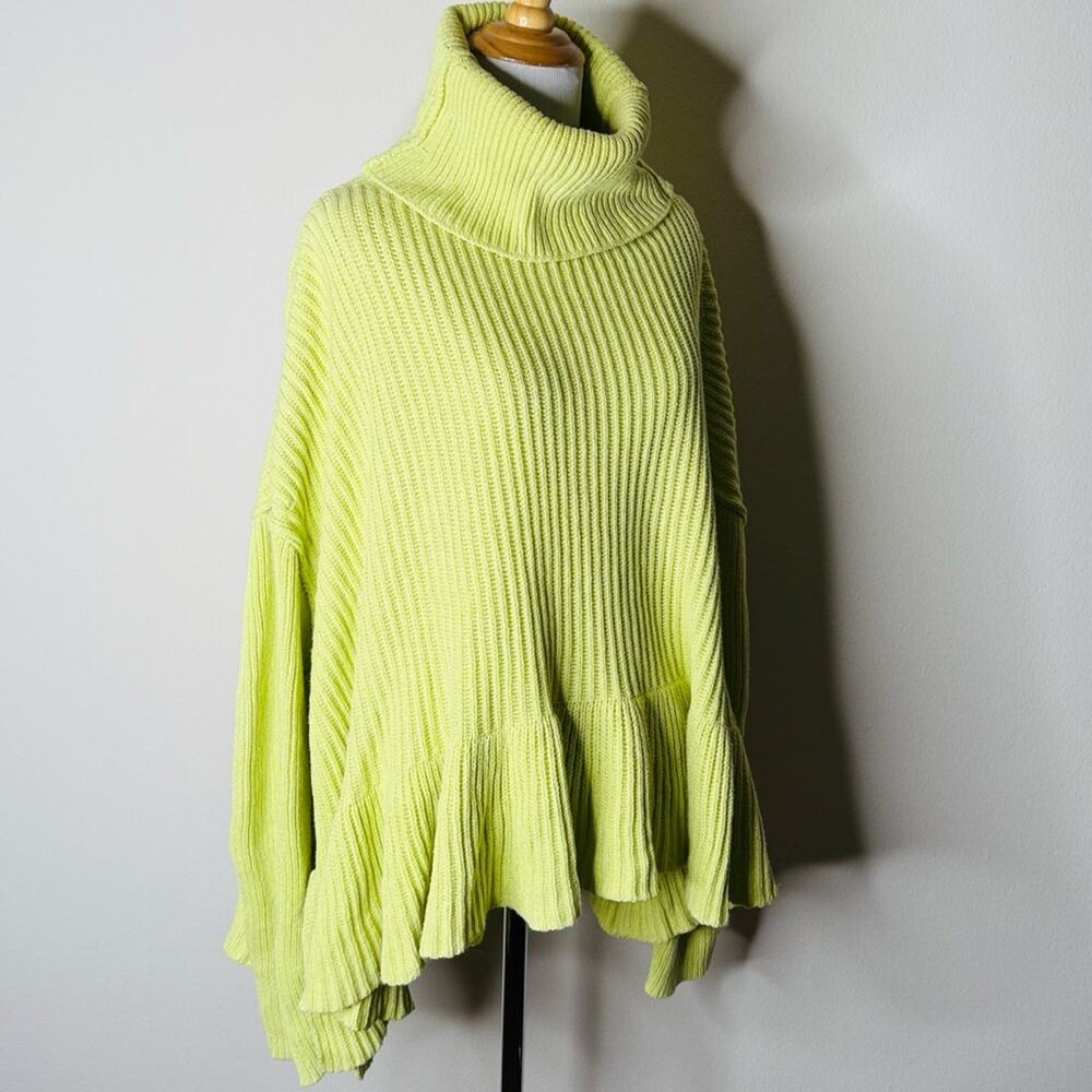 Free People Key Lime Layer Cake Peplum Sweater - Picture 3 of 7